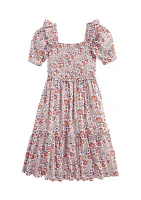 Girls 7-16 Floral Smocked Midi Dress