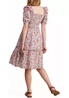 Girls 7-16 Floral Smocked Midi Dress