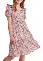 Girls 7-16 Floral Smocked Midi Dress