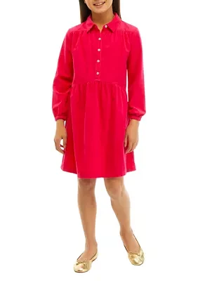 Girls 7-16 Corduroy Shirtdress