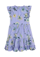 Girls 7-16 Poplin Tiered Printed Dress