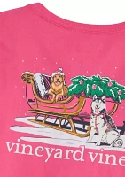 Girls 7-16 Sleigh Dogs Long Sleeve Pocket T-Shirt