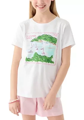 Girls 7-16 Postage Stamp Graphic T-Shirt