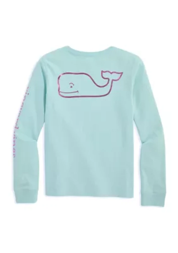 Girls 7-16 Foil Whale Long Sleeve T-Shirt