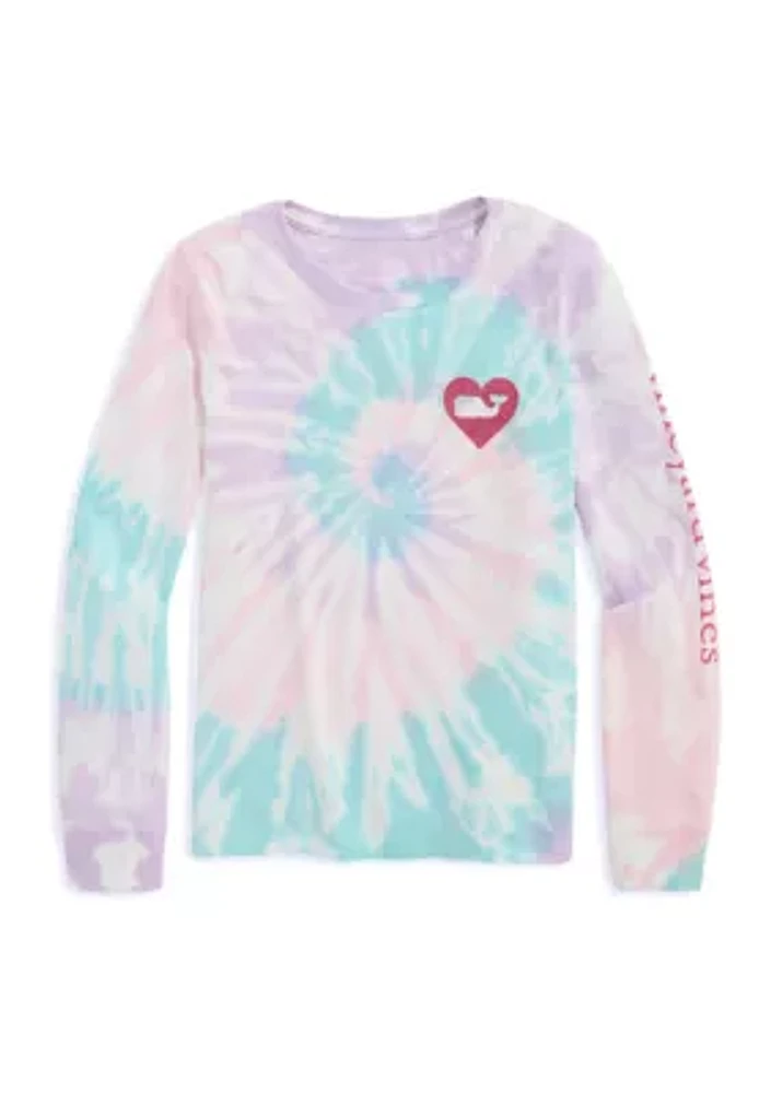 Girls 7-16 V-Day Tie Dyed Long Sleeve T-Shirt