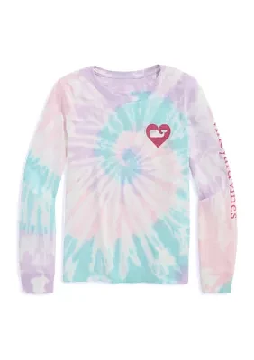 Girls 7-16 V-Day Tie Dyed Long Sleeve T-Shirt