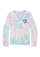 Girls 7-16 V-Day Tie Dyed Long Sleeve T-Shirt