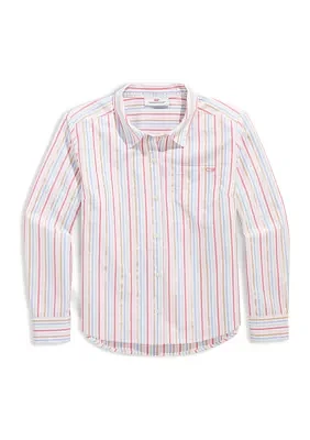 Girls 7-16 Poplin Button Down Shirt