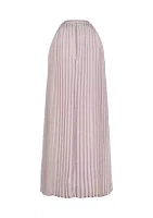 Girls 7-16 Pleated Metallic High-Neck Swing Dress