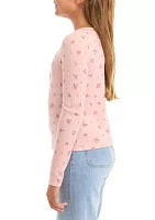 Girls 7-16 Thermal Knit Henley Top