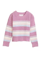 Girls 4-6x Striped Crew Neck Sweater