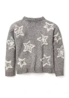 Girls 4-6x Allover Print Stars Sweater