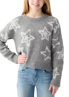 Girls 7-16 Stars Sweater