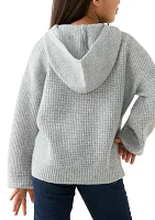 Girls 7-16 Hooded Solid Sweater