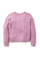 Girls 4-6x Crew Neck Solid Sweater