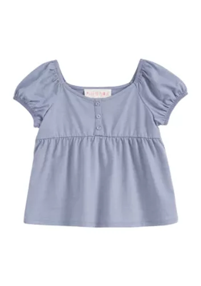 Girls 4-6x Button Front Top