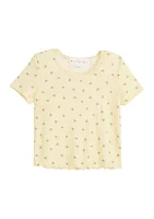 Girls 4-6x Lace Round Neck Top