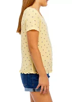 Girls 7-16 Lace Crew Neck Top