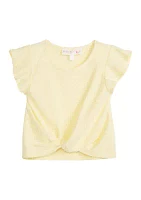 Girls 4-6x Twist Front Flutter Sleeve Top