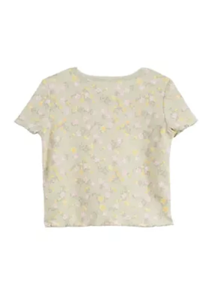 Girls 4-6x Lace Scoop Neck Top