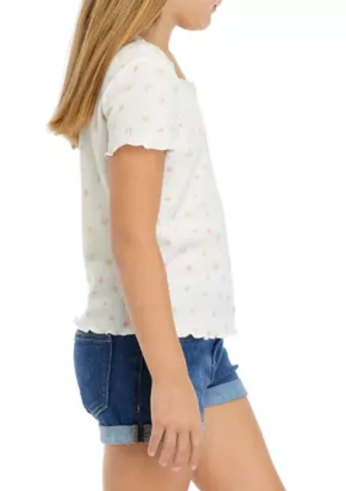 Girls 7-16 Lace Scoop Neck Top