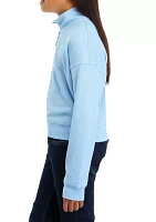 Girls 7-16 Long Sleeve Quarter Zip Sweatshirt