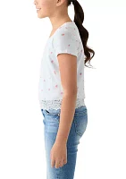 Girls 7-16 Strawberry Printed Top