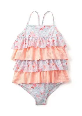 Girls 4-6x Mixed Ruffle One Piece Swimsuit