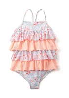 Girls 4-6x Mixed Ruffle One Piece Swimsuit