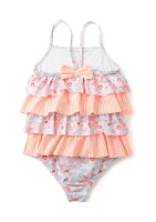 Girls 4-6x Mixed Ruffle One Piece Swimsuit