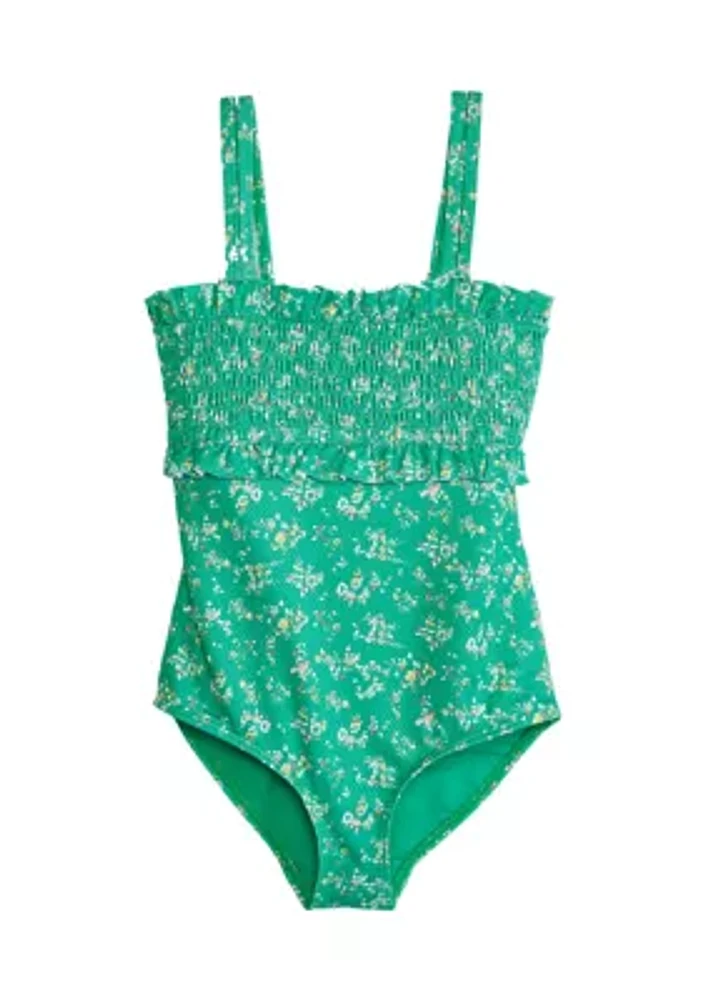 Girls 7-16 Floral Printed Swimsuit