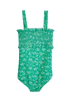 Girls 7-16 Floral Printed Swimsuit