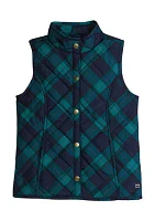 Girls 4-6x Tartan Printed Quilted Vest