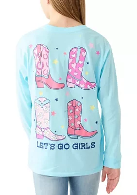 Girls 7-16 Let's Go Long Sleeve Graphic T-Shirt