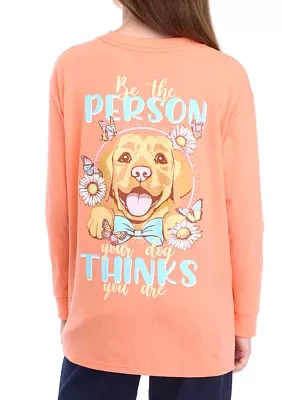 Girls 7-16 Be Who Your Dog Thinks You Are Graphic T-Shirt