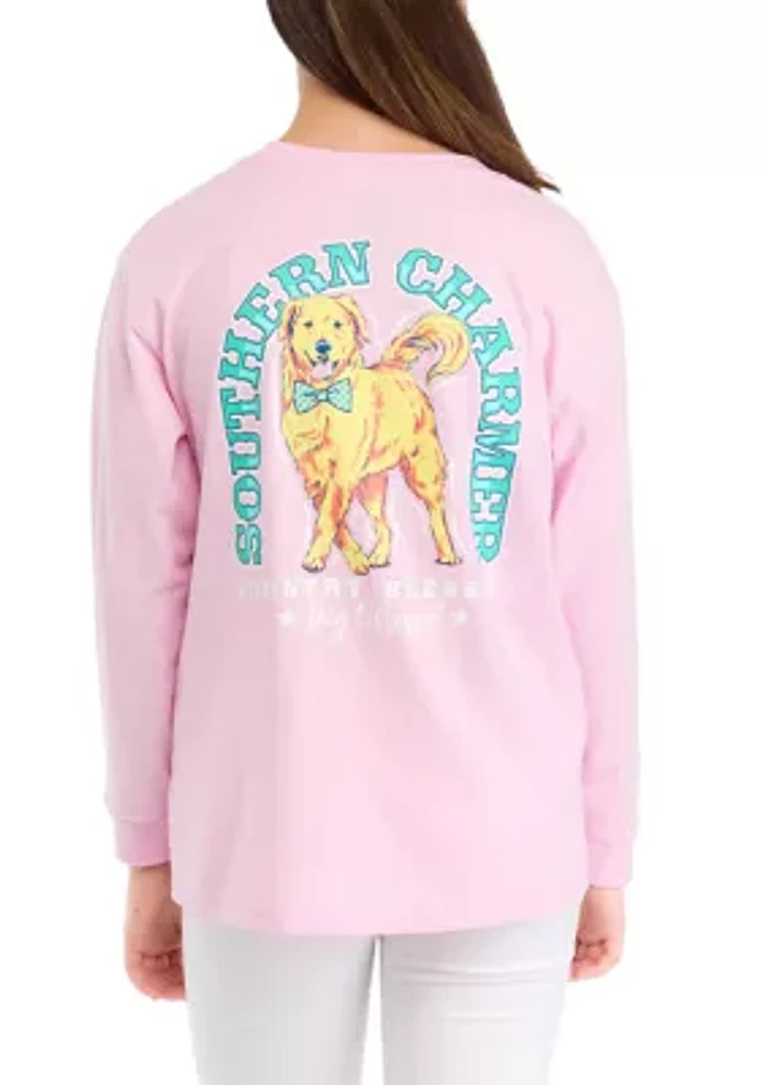 Girls 7-16 Dog Charmer Long Sleeve Graphic T-Shirt