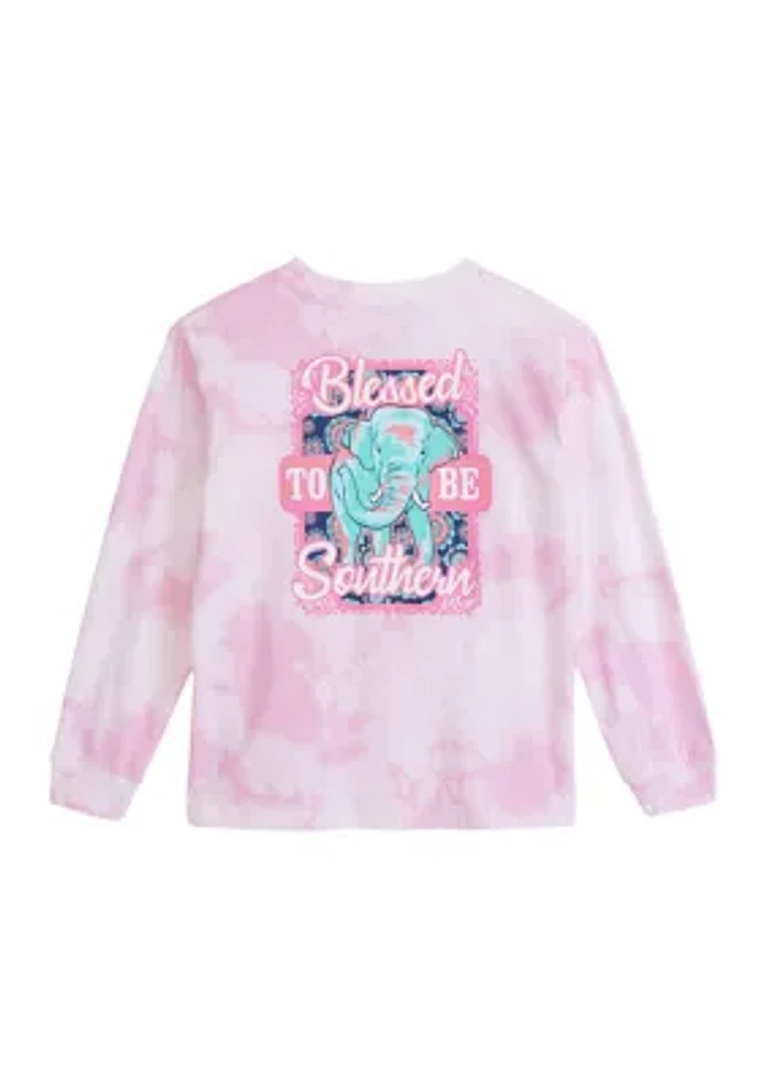 Girls 4-6x Blesses Elephant Long Sleeve Graphic T-Shirt