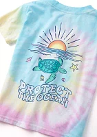 Girls 4-6x Protect the Ocean Tie Dye Graphic T-Shirt