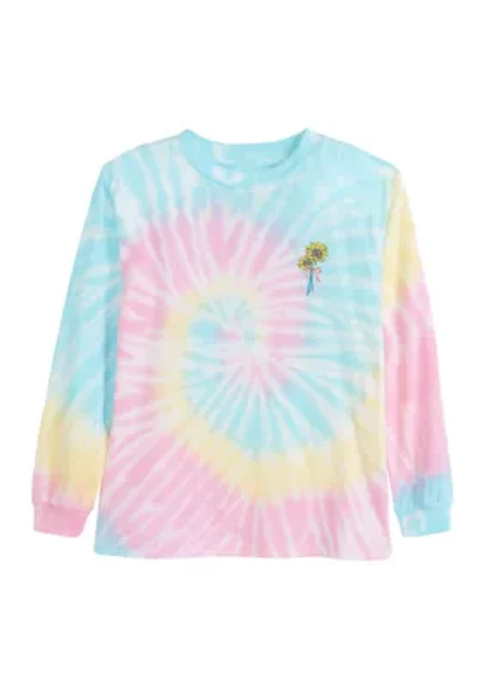 Girls 4-6x Tie Dye Sunshine Flowers Graphic T-Shirt