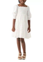 Girls 7-16 Smocked Chiffon Dress