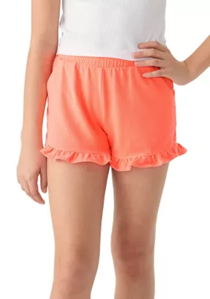 Girls 7-16 Pull On Ruffle Shorts