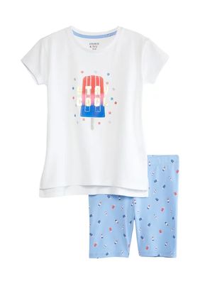 Girls 4-6x Graphic Bike Shorts Set