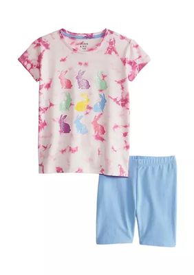 Girls 4-6x Tie Dye Graphic T-Shirt and Bike Shorts Set