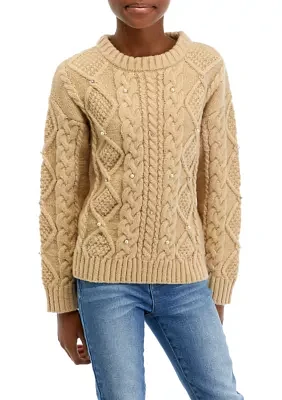 Girls 7-16 Cable Knit Sweater