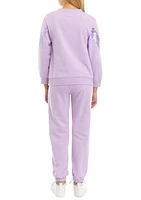 Girls 7-16 Sequin Chevron Fleece Jogger Set