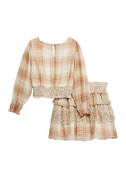 Girls 7-16 Printed Top and Skort Set