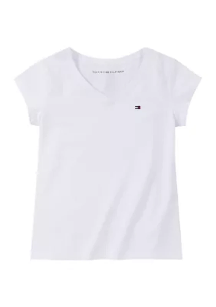 Girls 7-16 Signature Solid V Neck Tee