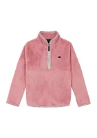 Girls 7-16 Chipie Fur 1/4 Zip Pullover