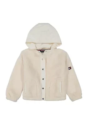 Girls 7-16 Mixed Media Sherpa Hoodie