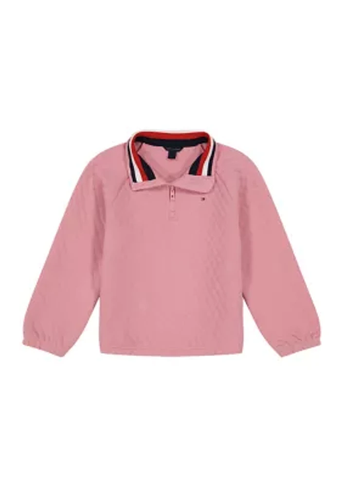 Girls 7-16 Quilted 1/4 Zip Pullover